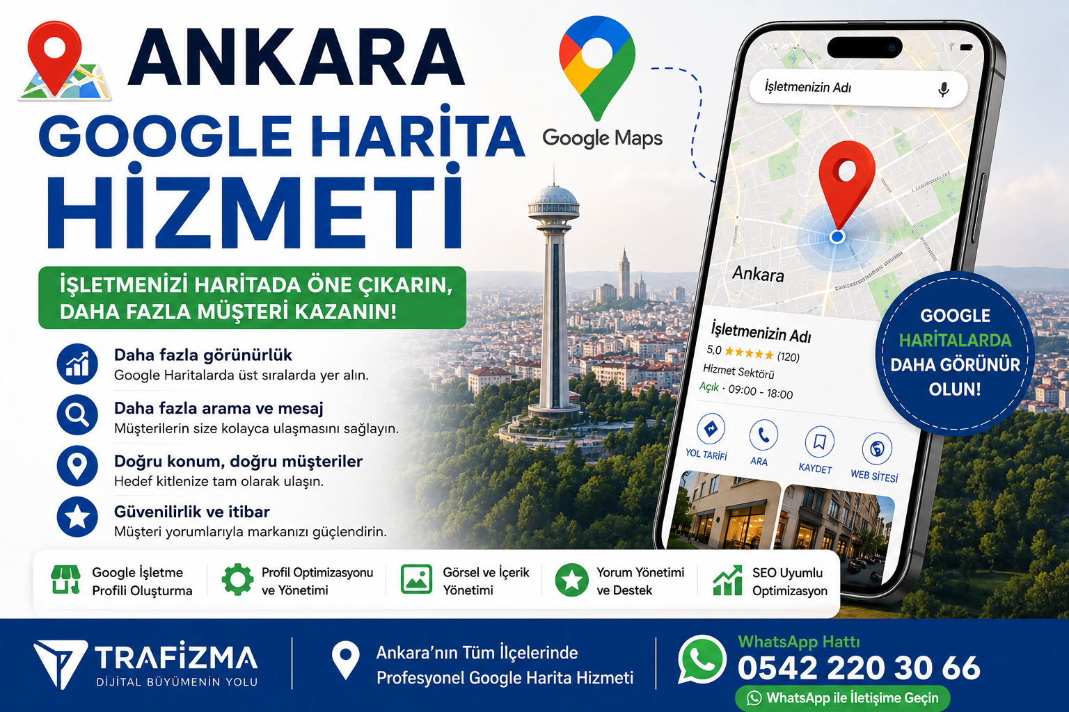 Ankara Google Harita Kaydı ve Google Harita Hizmeti | Yapay Zeka Görünürlüğü